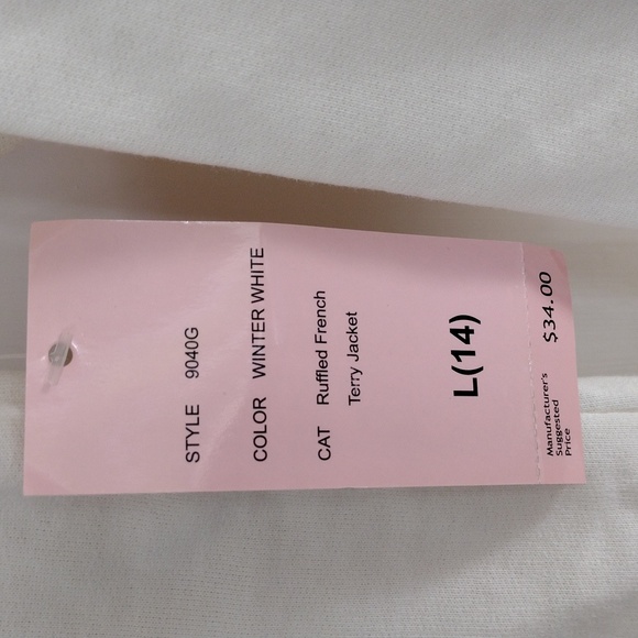 Winter white button down top with ruffles - Picture 5 of 5